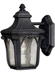 Trafalgar Small Exterior Sconce in Museum Black.